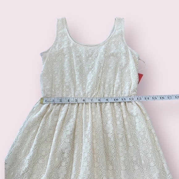 NWT Mossimo Cream Lace Tank Mini Dress Lined Size Medium - Picture 7 of 8